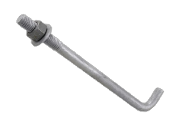 1/2" - 13 X 10" J-BOLT, 90D PLAIN W/NUTS